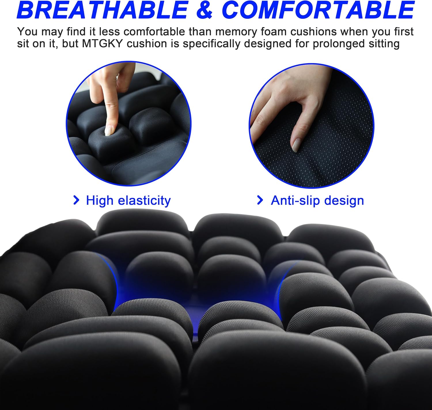 Sondor Travel Cushion,Portable & Adjustable Airplane seat Cushion for Long Flights,Inflatable Cushion for Wheelchair, Travel,Driving - Image 2