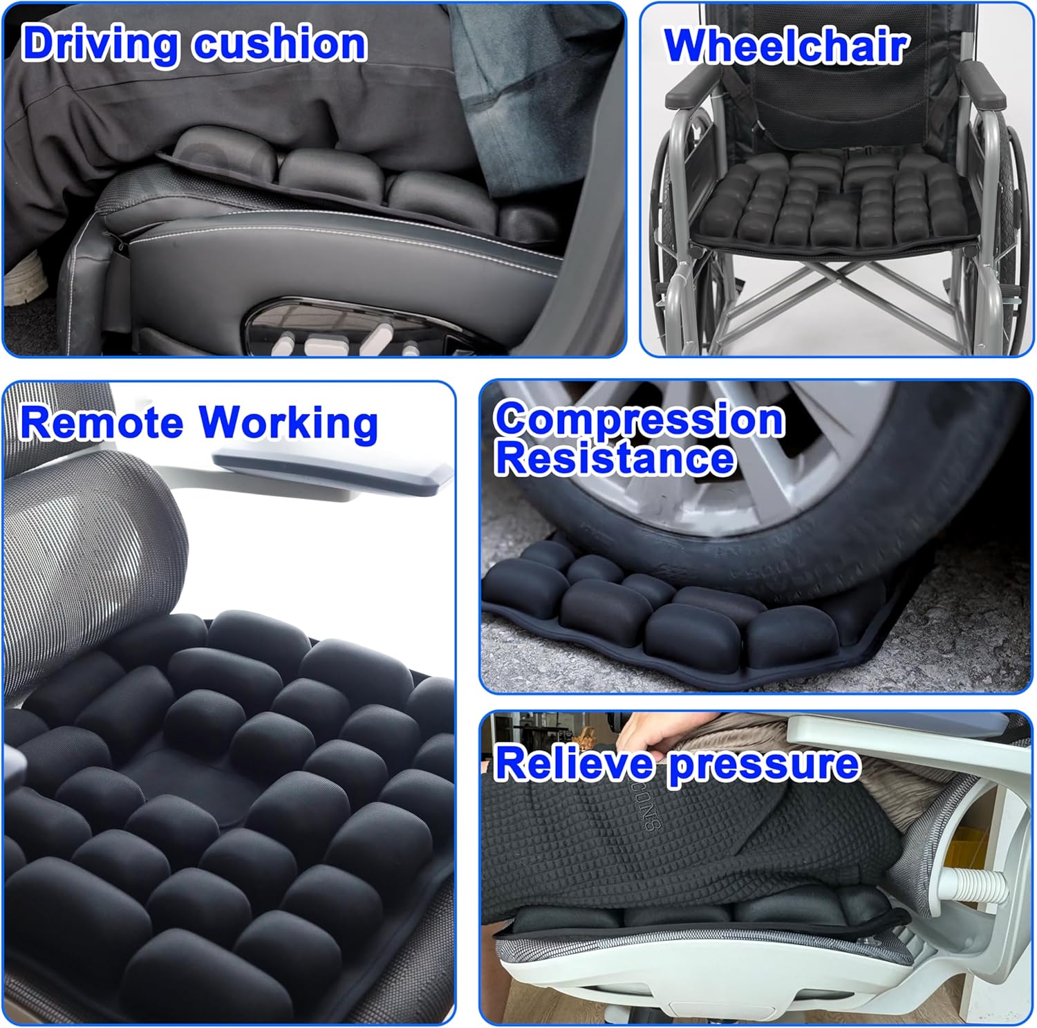 Sondor Travel Cushion,Portable & Adjustable Airplane seat Cushion for Long Flights,Inflatable Cushion for Wheelchair, Travel,Driving - Image 5