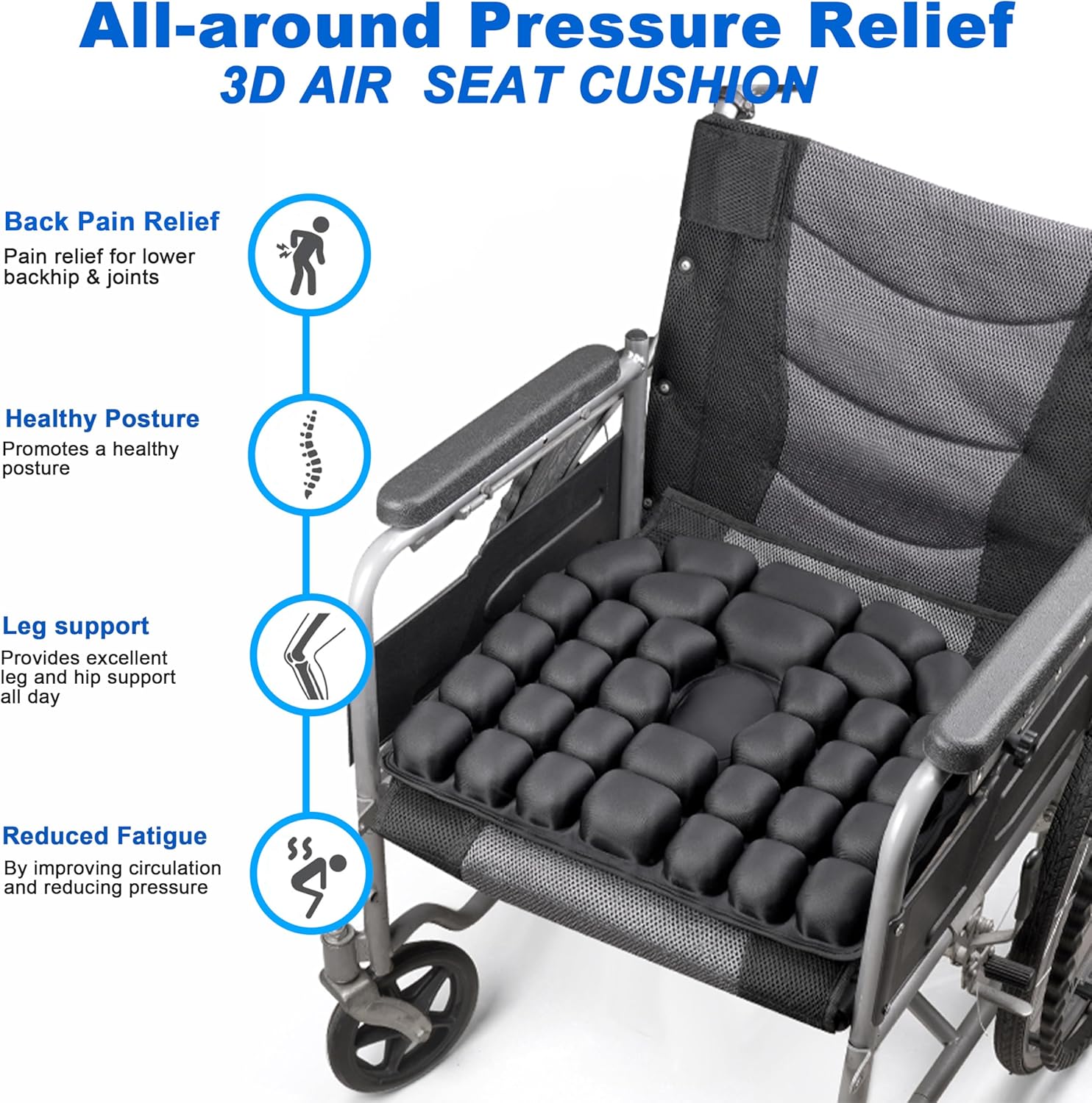 Sondor Travel Cushion,Portable & Adjustable Airplane seat Cushion for Long Flights,Inflatable Cushion for Wheelchair, Travel,Driving - Image 6