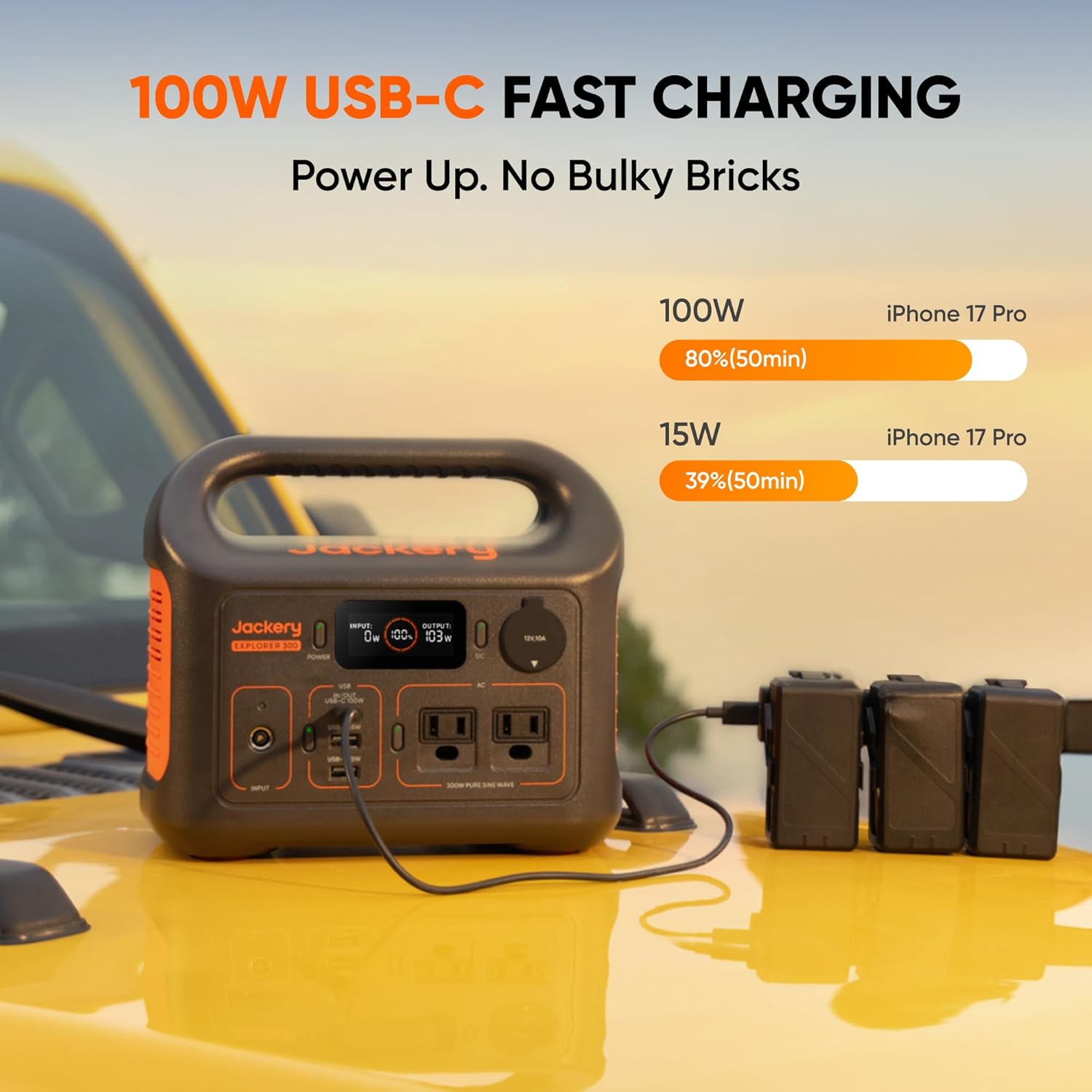 Jackery Explorer 300 Portable Power Station,292Wh | Backup LiFePO4 Battery, Solar Generator for Outdoors, Camping, Travel, Hunting, Blackout (Solar Panel Optional) - Image 5