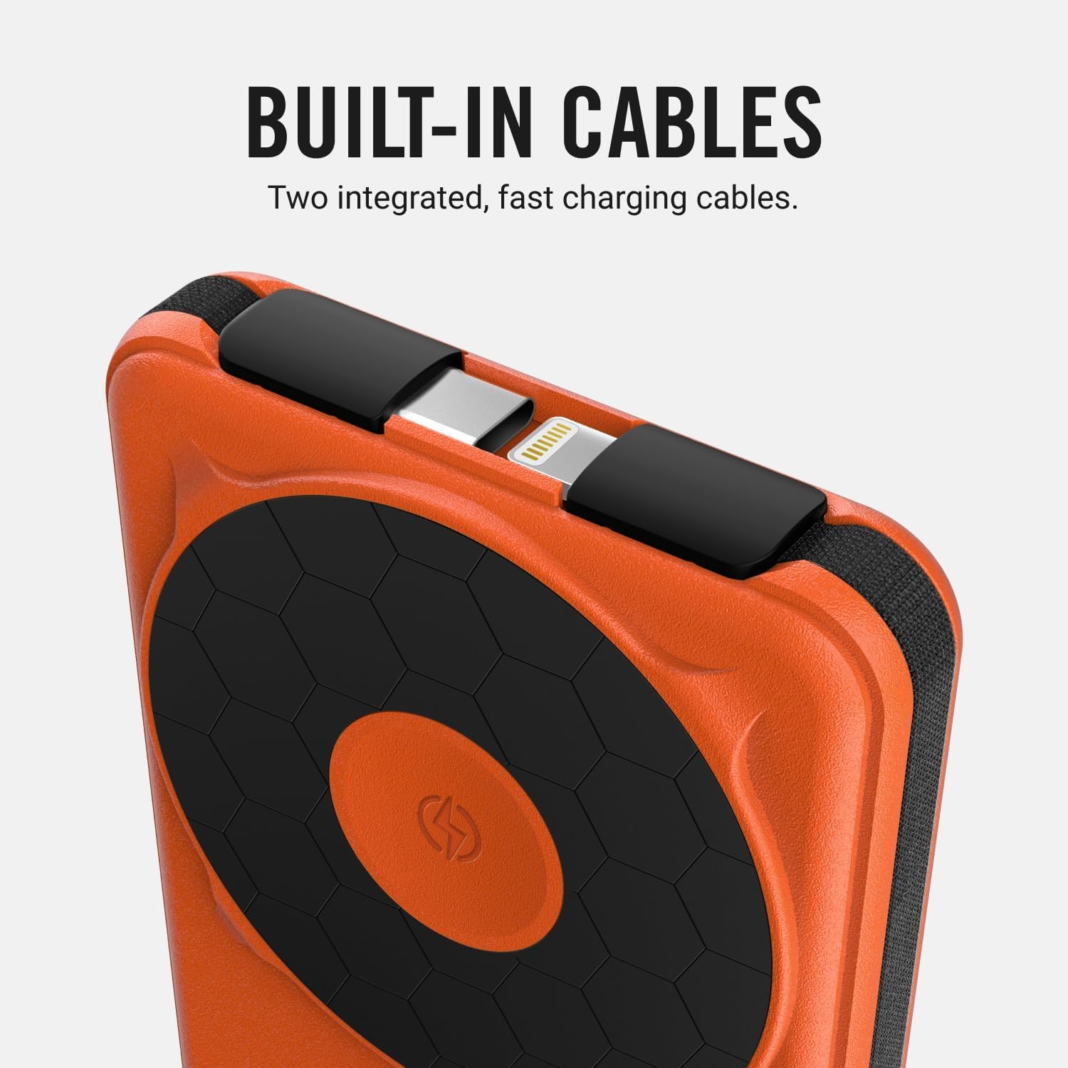 Ridge 20W Magnetic Power Bank Battery Pack 10,000mAh - Fast Charging, Compatible with MagSafe - Portable Charger Flight-Safe Travel Powerbank - Built-in Cables & Magnetic Attachment (Basecamp Orange) - Image 4