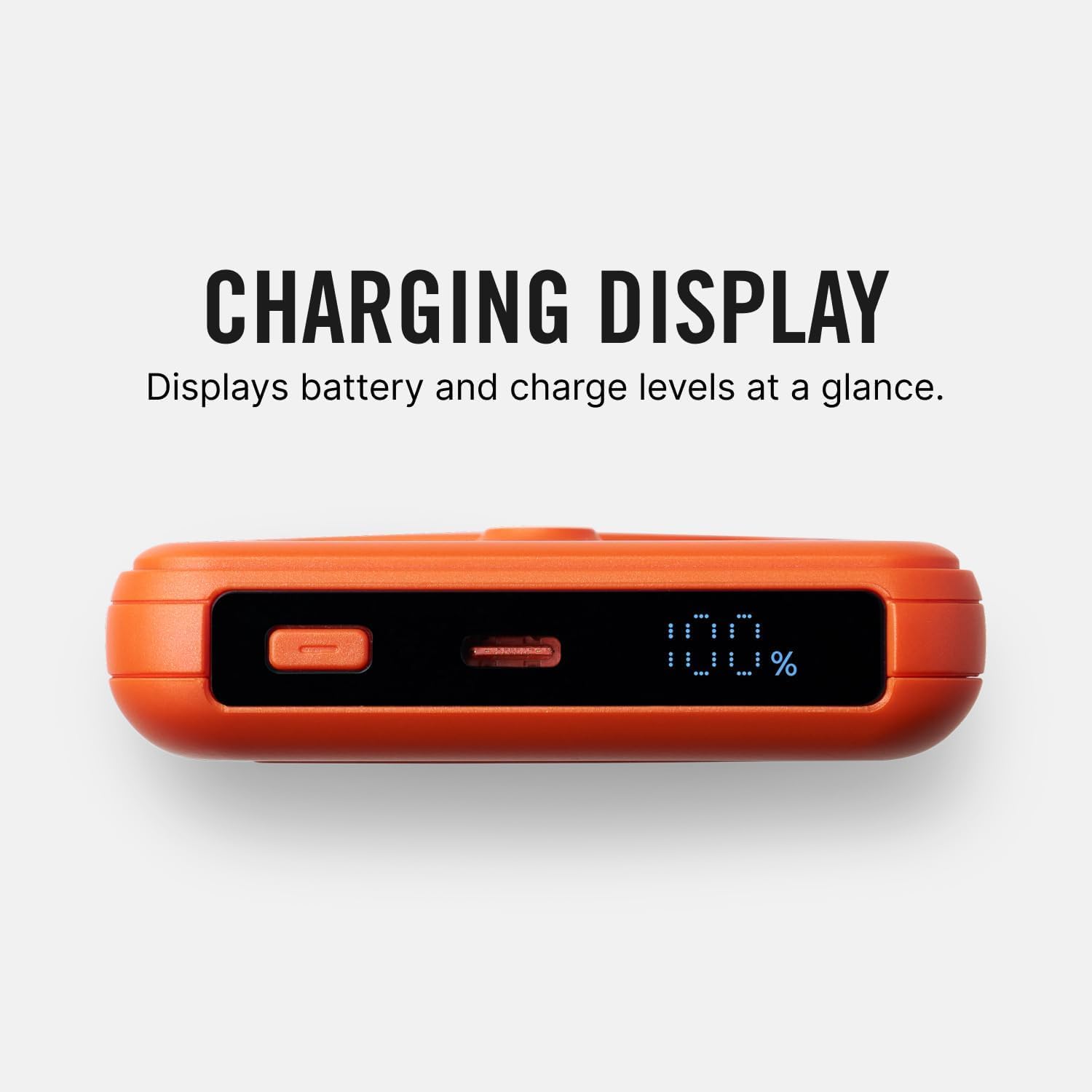 Ridge 20W Magnetic Power Bank Battery Pack 10,000mAh - Fast Charging, Compatible with MagSafe - Portable Charger Flight-Safe Travel Powerbank - Built-in Cables & Magnetic Attachment (Basecamp Orange) - Image 6