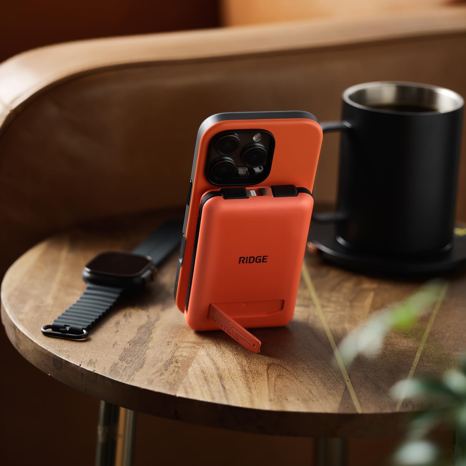 Ridge 20W Magnetic Power Bank Battery Pack 10,000mAh - Fast Charging, Compatible with MagSafe - Portable Charger Flight-Safe Travel Powerbank - Built-in Cables & Magnetic Attachment (Basecamp Orange) - Image 8